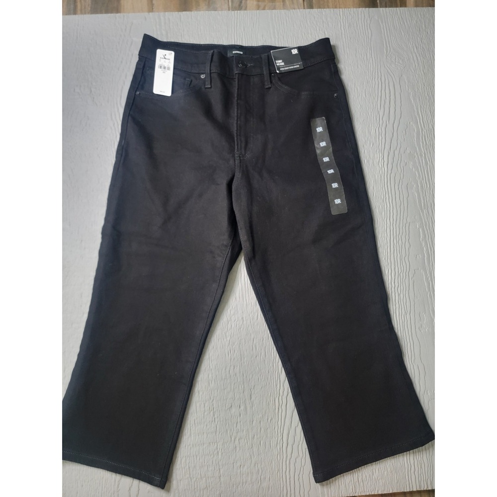 ♡Express Skinny Mid Rise Capri Jeans Black Denim Womens 10R New